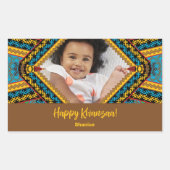 Kwanzaa Aangepast, helder gekleurd diamantpatroon Rechthoekige Sticker (Voorkant)