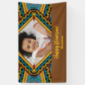 Kwanzaa Aangepast, helder gekleurd diamantpatroon Spandoek (Verticaal)