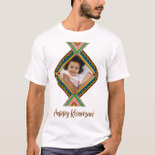 Kwanzaa Aangepast, helder gekleurd diamantpatroon T-shirt (Voorkant)