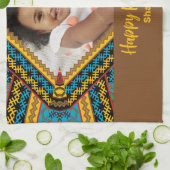 Kwanzaa Aangepast, helder gekleurd diamantpatroon Theedoek (Gevouwen)