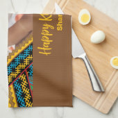 Kwanzaa Aangepast, helder gekleurd diamantpatroon Theedoek (Quarter Fold)