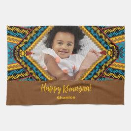Kwanzaa Aangepast, helder gekleurd diamantpatroon Theedoek
