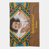 Kwanzaa Aangepast, helder gekleurd diamantpatroon Theedoek (Verticaal)