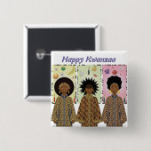 Kwanzaa African American Choir Vierkante Button 5,1 Cm (Voorkant /achterkant)