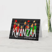 Kwanzaa African American Dancers Kinara Candles Feestdagen Kaart (Voorkant)