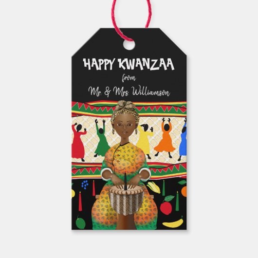 Kwanzaa African American Holiday Cadeaulabel (Voorkant)