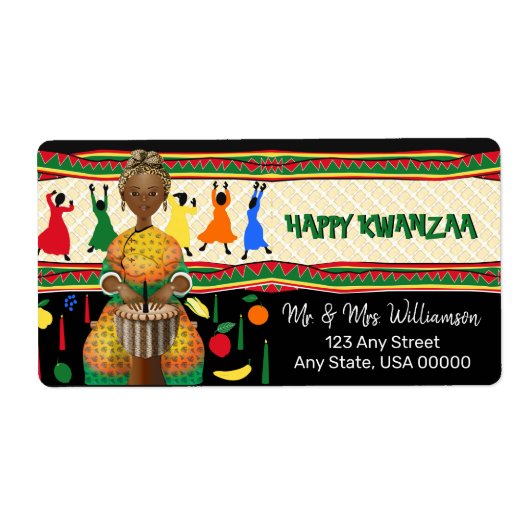 Kwanzaa African American Holiday Etiket (Voorkant)