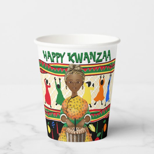 Kwanzaa African American Holiday Papieren Bekers (Achterkant)