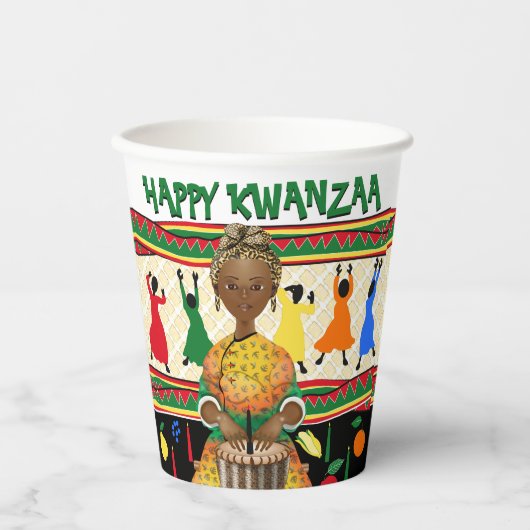 Kwanzaa African American Holiday Papieren Bekers (Voorkant)