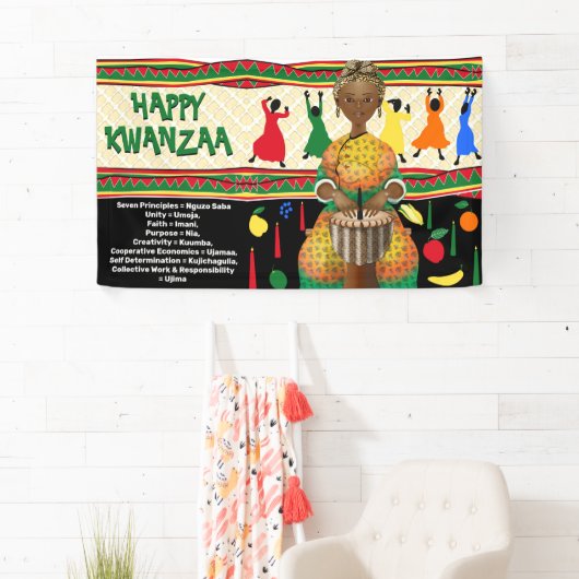 Kwanzaa African American Holiday Spandoek (Insitu)