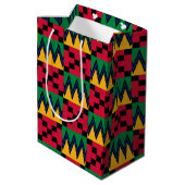 Kwanzaa African Geometric Print (4) Medium Cadeauzakje (Achterkant Gekanteld)