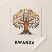 Kwanzaa Afrikaanse Boom Medium Sherpa Deken (Voorkant)