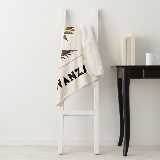 Kwanzaa Afrikaanse Boom Medium Sherpa Deken (In situ)