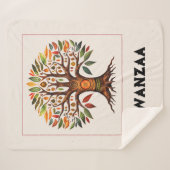 Kwanzaa Afrikaanse Boom Medium Sherpa Deken (Voorkant (horizontaal))
