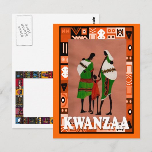 Kwanzaa - Afrikaanse familie Briefkaart (Voorkant / Achterkant)
