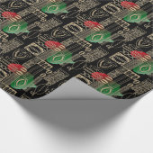 Kwanzaa Afrikaanse stam Symbolen Cadeaupapier (Hoek)