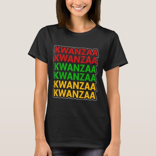 Kwanzaa Afro-Amerikaans erfgoed gestapeld T-shirt (Voorkant)