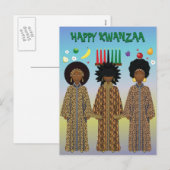 Kwanzaa Afro-Amerikaans Koor Feestdagenkaart (Voorkant / Achterkant)