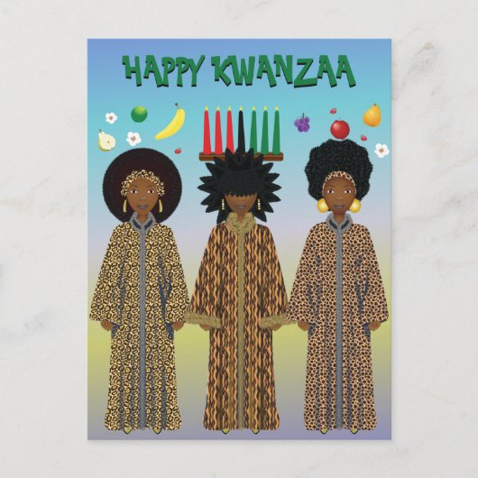 Kwanzaa Afro-Amerikaans Koor Feestdagenkaart (Voorkant)