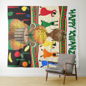 Kwanzaa Afro-Amerikaanse feestdag achtergrond Wandkleed (In Situ (horizontaal))