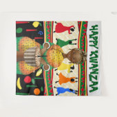 Kwanzaa Afro-Amerikaanse feestdag achtergrond Wandkleed (Voorkant (horizontaal))