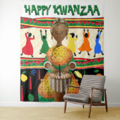 Kwanzaa Afro-Amerikaanse feestdag achtergrond Wandkleed (In situ)