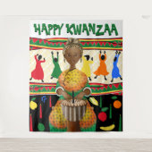 Kwanzaa Afro-Amerikaanse feestdag achtergrond Wandkleed (Voorkant)