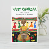 Kwanzaa Afro-Amerikaanse feestdag Kaart (Staand voorkant)