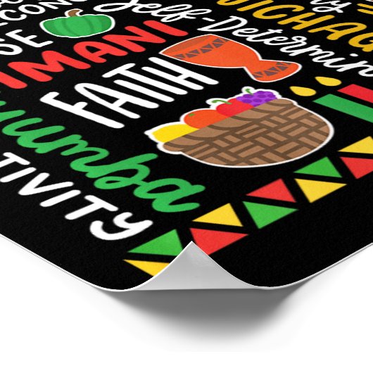 Kwanzaa Afro-Amerikaanse Kinara 7 Principes Celeb Poster (Hoek)