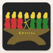 Kwanzaa Art Design Yellow Text Kartonnen Onderzetters (Voorkant)