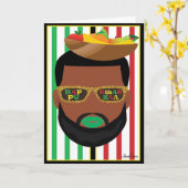 Kwanzaa Beard LGBTQ Holiday Kaart (Gele Bloem)