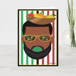 Kwanzaa Beard LGBTQ Holiday Kaart