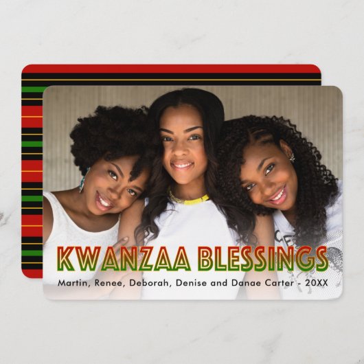 Kwanzaa Blessings | Foto Holiday Kaart (Voorkant / Achterkant)