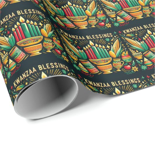 Kwanzaa Blessings Wrapping Paper Cadeaupapier (Rol Hoek)