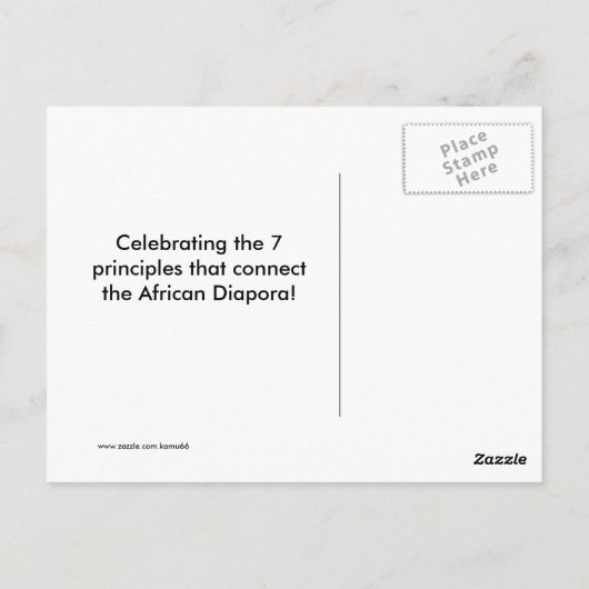 KWANZAA BRIEFKAART (Achterkant)