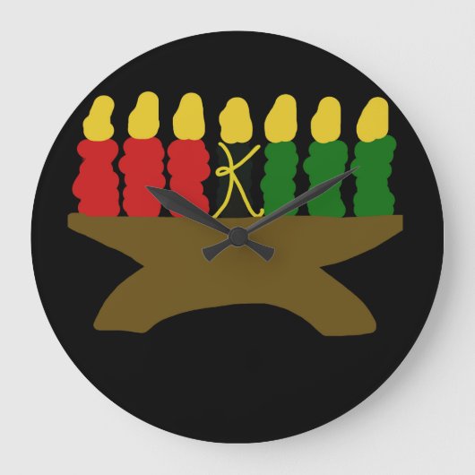 Kwanzaa Candle Design Grote Klok (Voorkant)