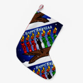 Kwanzaa Candle Kinara met sneeuw en groet Kleine Kerstsok (Voorkant (Hangend))