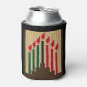 Kwanzaa Candles Brown Red Black Crochet Blikjeskoeler (Blikje Voorkant)