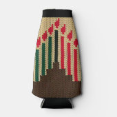 Kwanzaa Candles Brown Red Black Crochet Flesjeskoeler (Voorkant)