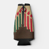 Kwanzaa Candles Brown Red Black Crochet Flesjeskoeler (Achterkant)
