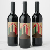 Kwanzaa Candles Crochet op Wine Bottle Label Wijn Etiket (Flessen)