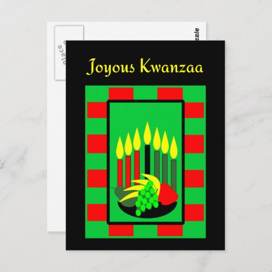 Kwanzaa Candles en Colorful Fruit Bowl Briefkaart (Voorkant / Achterkant)