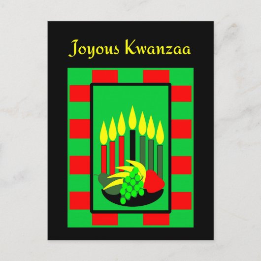 Kwanzaa Candles en Colorful Fruit Bowl Briefkaart (Voorkant)