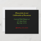 Kwanzaa Candles Invitation Kaart (Achterkant)