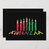 Kwanzaa Candles Invitation Kaart (Voorkant / Achterkant)