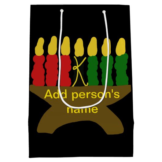 Kwanzaa Candles Medium Gift Bag Medium Cadeauzakje (Achterkant)