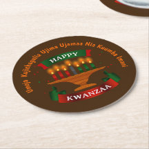 Kwanzaa Candles Red Black 7 Principles Squa