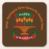 Kwanzaa Candles Red Black Green 7 Principles Kartonnen Onderzetters (Voorkant)