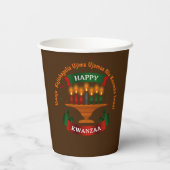 Kwanzaa Candles Red Black Green 7 Principles Papieren Bekers (Achterkant)