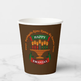 Kwanzaa Candles Red Black Green 7 Principles Papieren Bekers